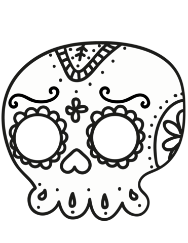 Day Of The Dead Sugar Skull From Sugar Skulls Coloring Page